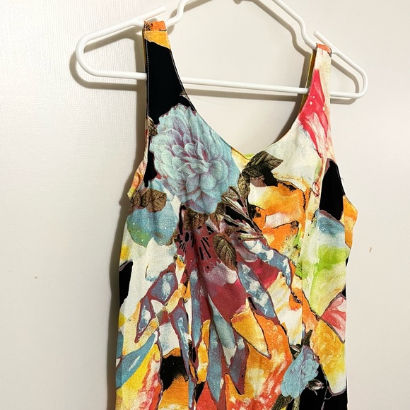 Vintage Crystal Floral Abstract 90s Sleeveless Dress M - Picture 3 of 10